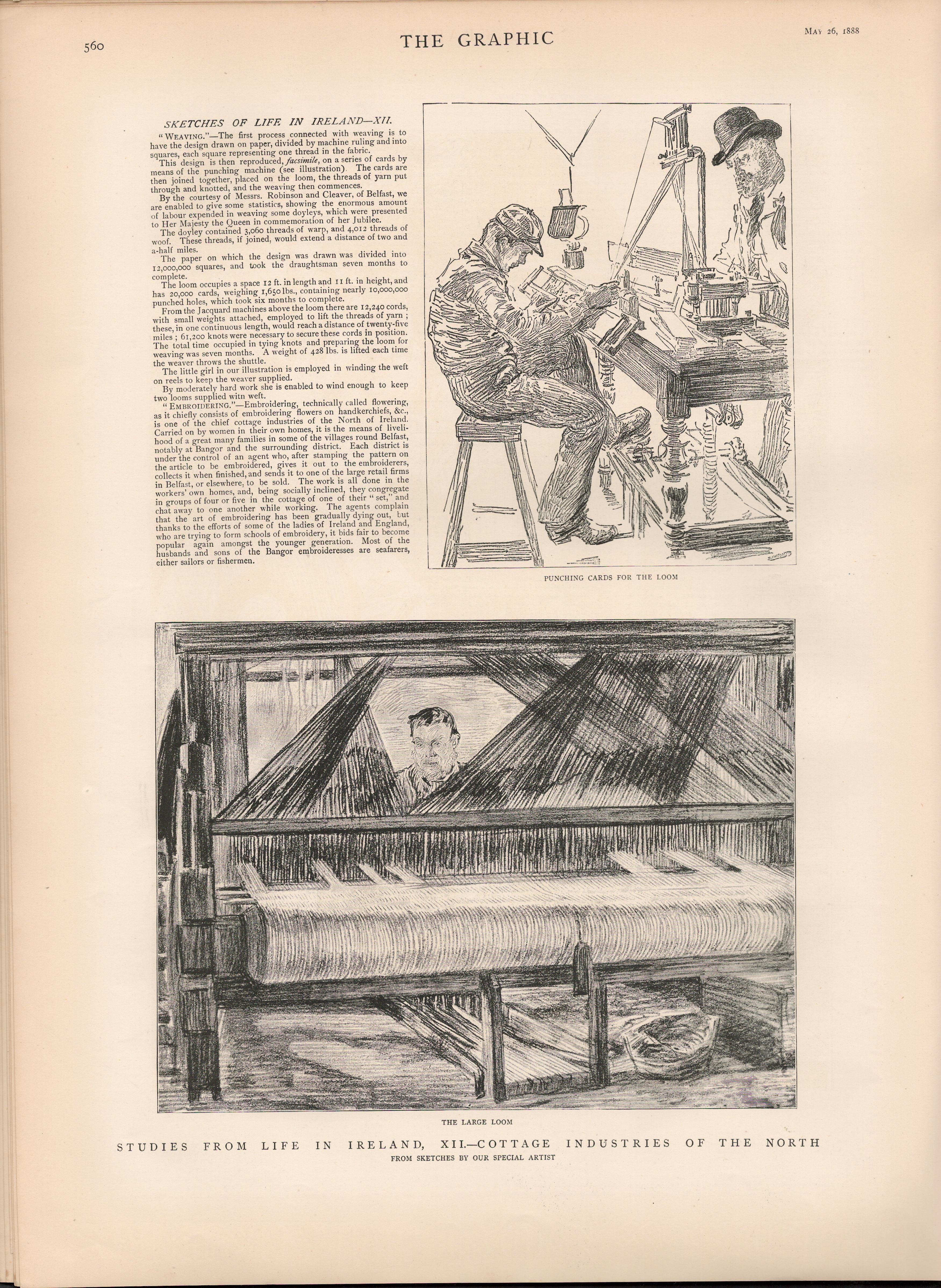 Cottage Industries Seamstress Looms Worker The North Of Ireland 1888 - Image 3 of 3