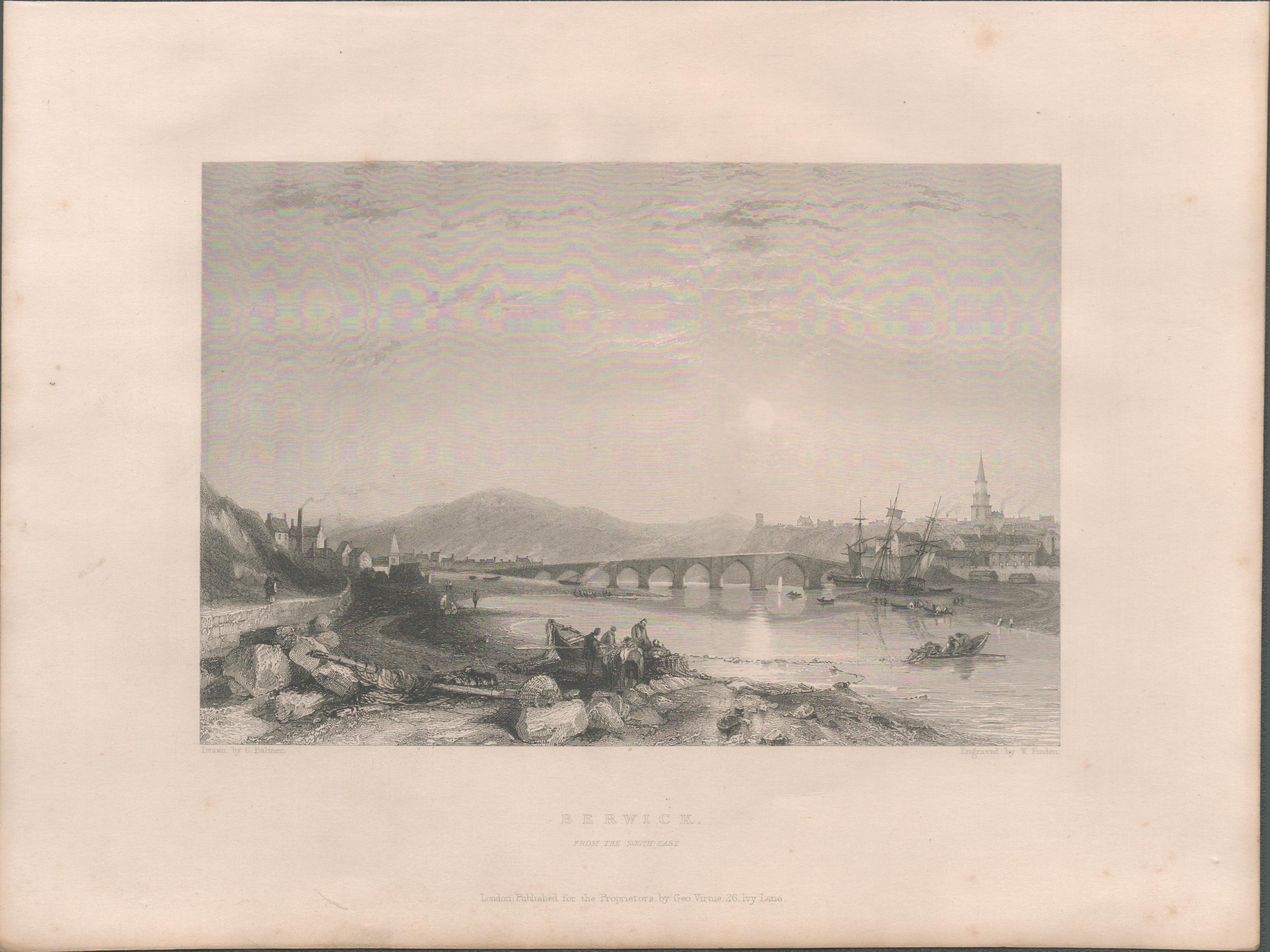 Berwick Upon Tweed Antique 1842 Steel Engraving.