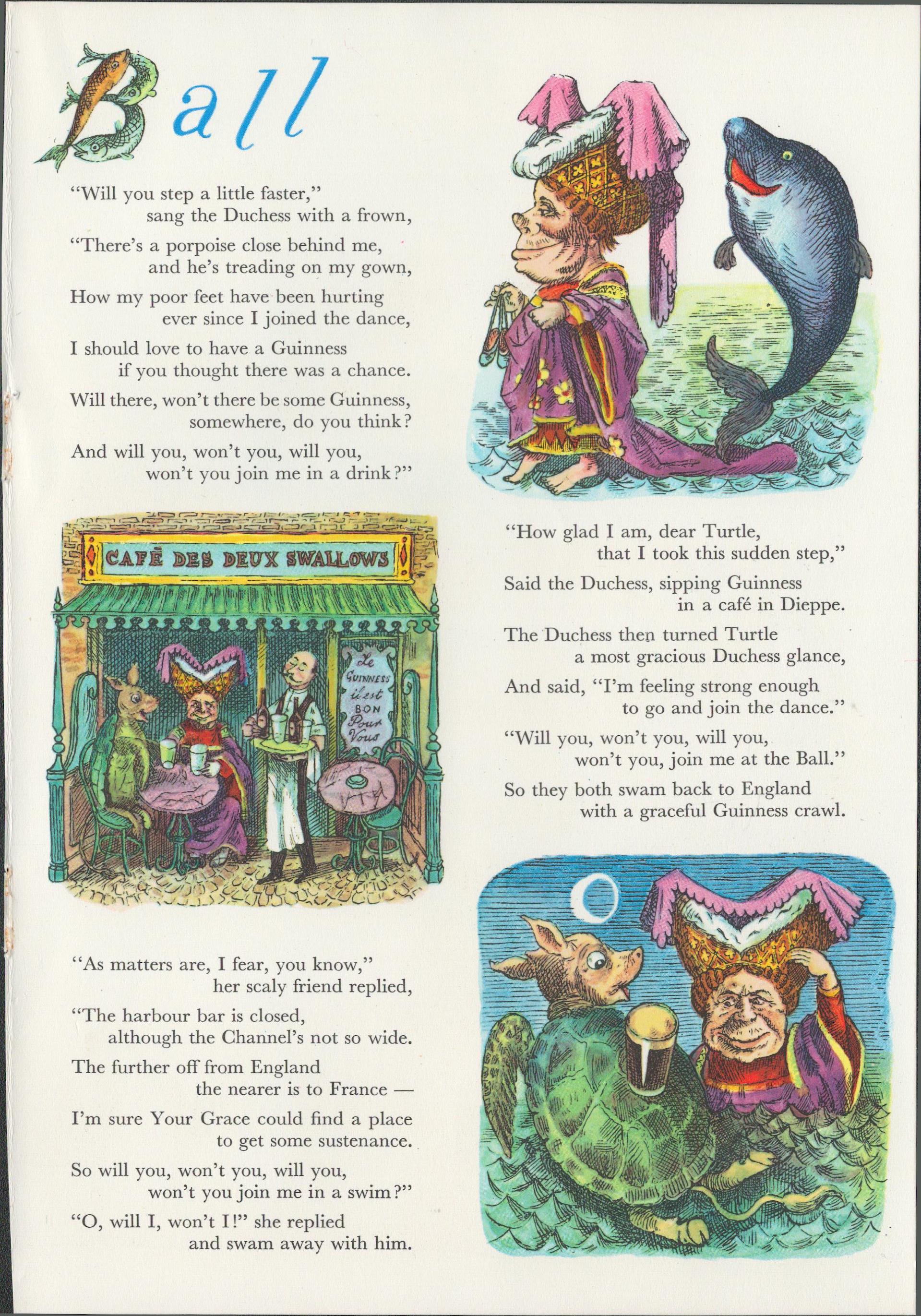 GUINNESS ILLUSTRATION PAGE 1959 ALICE IN WONDERLAND -6 - Image 2 of 2