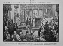The Funeral & Burial of Queen Victoria Large Antique 1901 Print