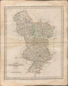 Derbyshire John Cary 1787 Antique Hand Coloured Map.