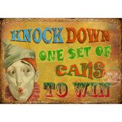 Knock em Down Fairground Large Metal Wall Art.