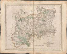 County of Middlesex John Cary’s 1787 Antique Hand Coloured Map.