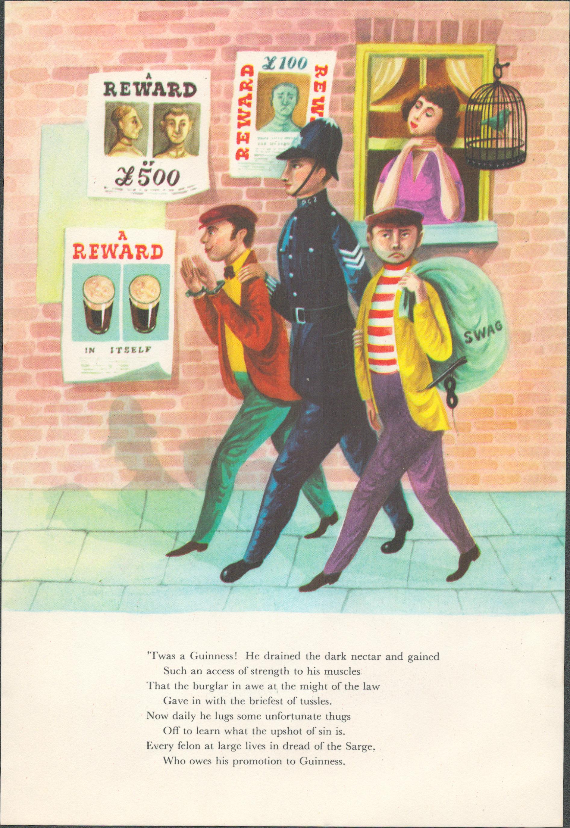 Guinness Rare Vintage 1953 Print Cops & Robbers - Image 2 of 2