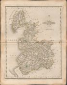 Lancashire County John Cary 1787 Antique Hand Coloured Map.