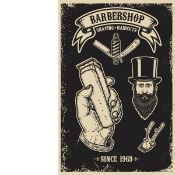 Barber Shop-Cut Throat Shave- Beard Trim-Haircut Metal Wall Art-2