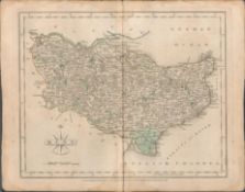 County of Kent John Cary’s 1787 Antique Hand Coloured Map.