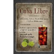 Cuba Libre Cocktail Authentic Recipe Large Metal Wall Art