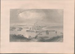 Aberdeen City Antique 1842 Steel Engraving.