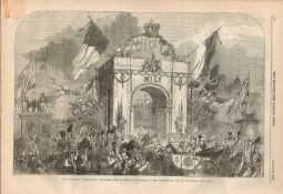 Entrance To The City of Dublin Parade 1849 Antique Woodgrain Print