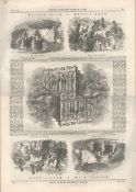 Victorian Sketches of Bury St Edmonds 1867 Antique Newspaper