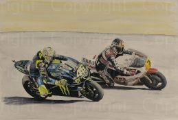 Valentino Rossi and Barry Sheene Large Metal Wall Art
