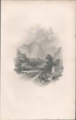 Antique 1850’s Engraving Errive, Mayo and Galway