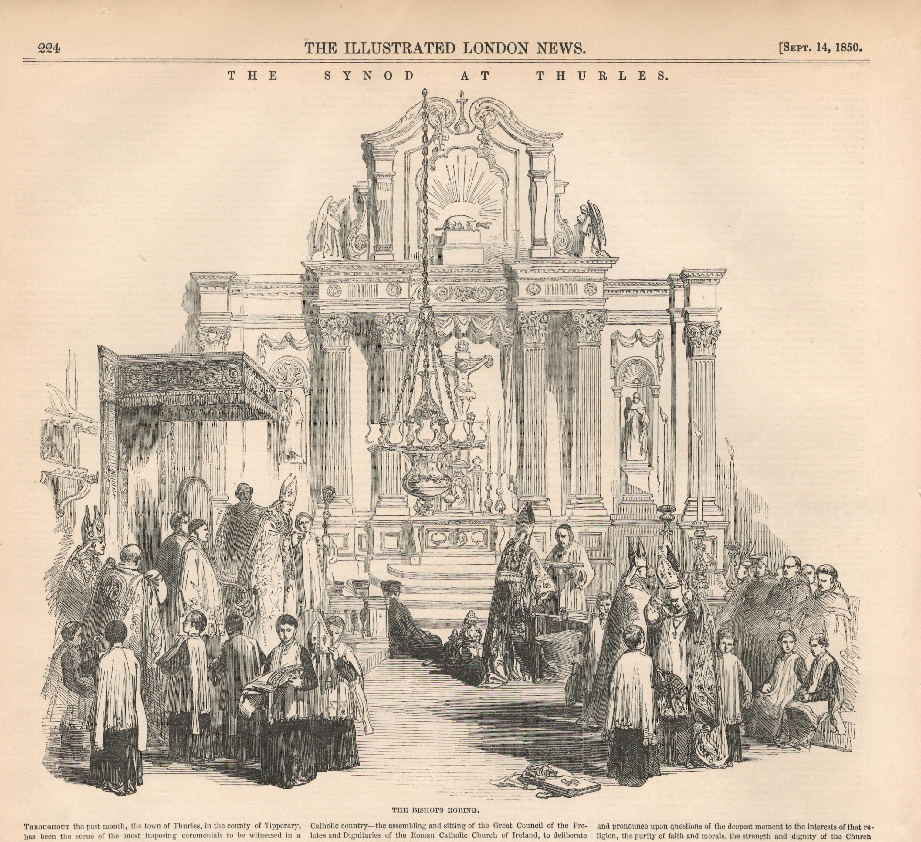 The Assemble of the Catholic Church Synod at Thurles 1850 Newspaper - Image 5 of 7