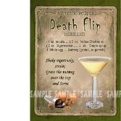 Death Flip Cocktail Authentic Recipe Large Metal Wall Art