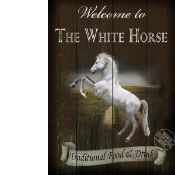 The White Horse Traditional Style Pub Sign Large Metal Wall Art