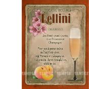 Bellini Cocktail Authentic Recipe Large Metal Wall Art