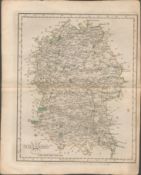 Wiltshire John Cary 1787 Antique Hand Coloured Map.