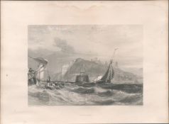Whitby Antique 1842 Steel Engraving.
