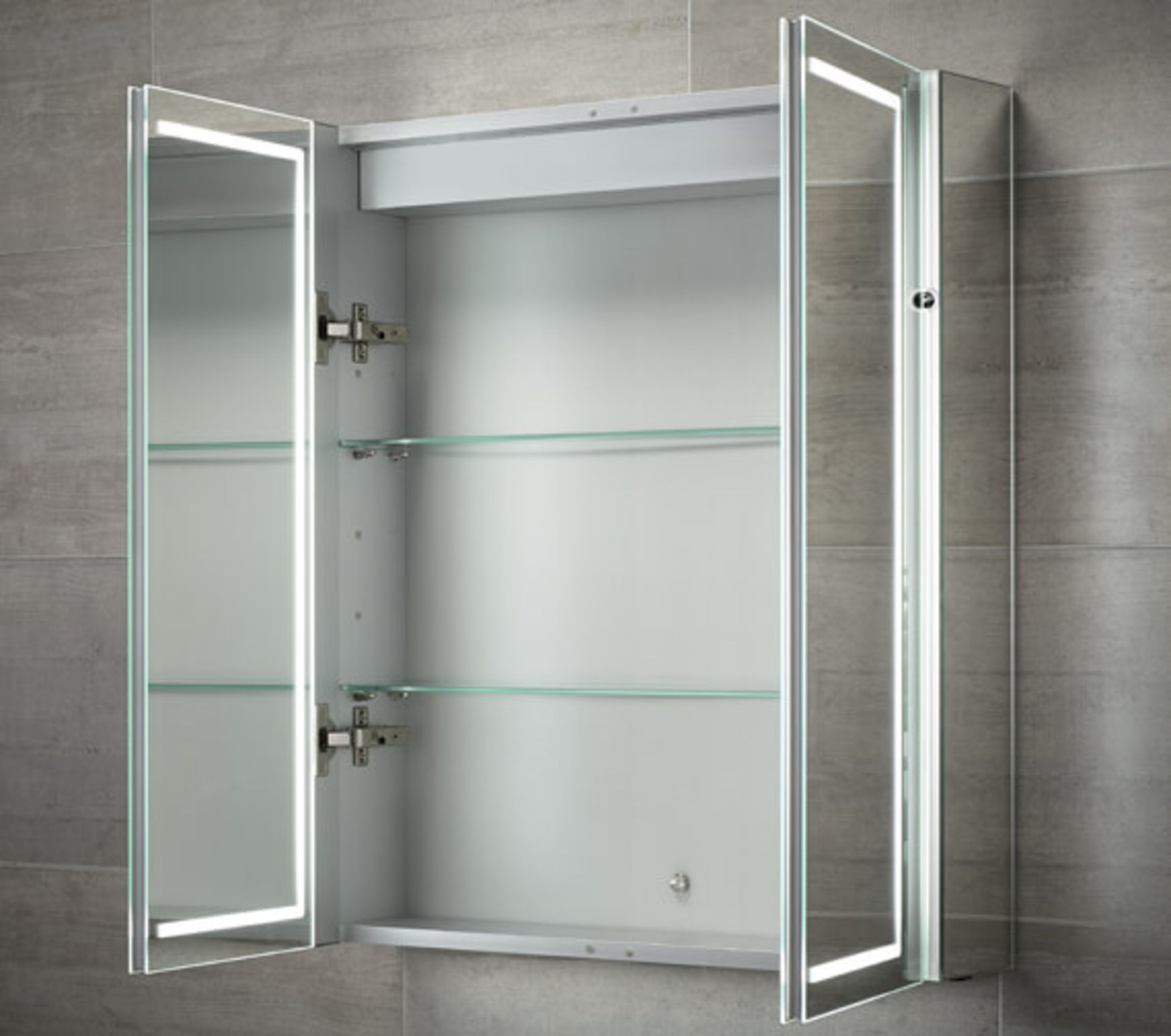 RRP £735. SENSIO 600 x 700mm SONNET DOUBLE DOOR LED MIRROR. By Sensio SE30394CO. 600 x 138 x 700mm - Image 2 of 5