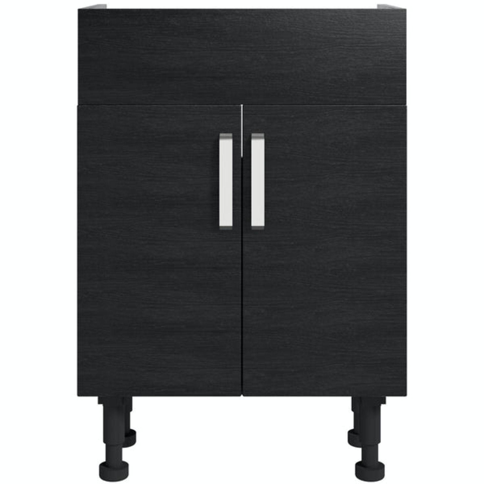 RRP £209. Reeves Nouvel quadro black floorstanding vanity unit 600mm. Height 720mm. Width 600mm. De - Image 4 of 7