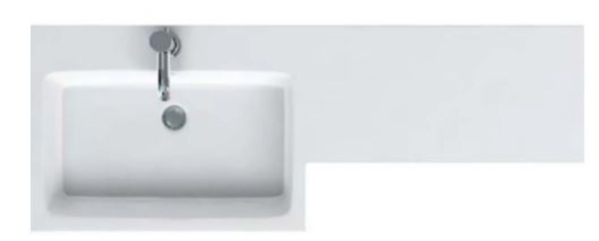 RRP £190. MyPlan White Worktop with Integrated Basin - 1200mm Left Hand. SKU: 531546. Appears Brand