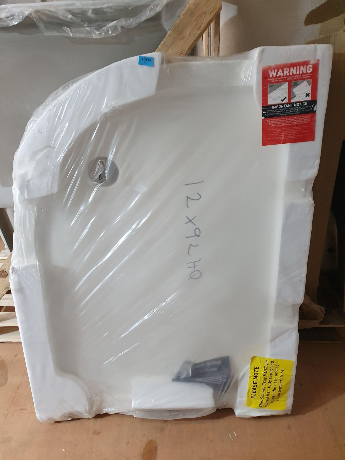 RRP £205. Orchard left handed offset quadrant stone shower tray 1000 x 760. Appears new, Unopened W - Image 2 of 3