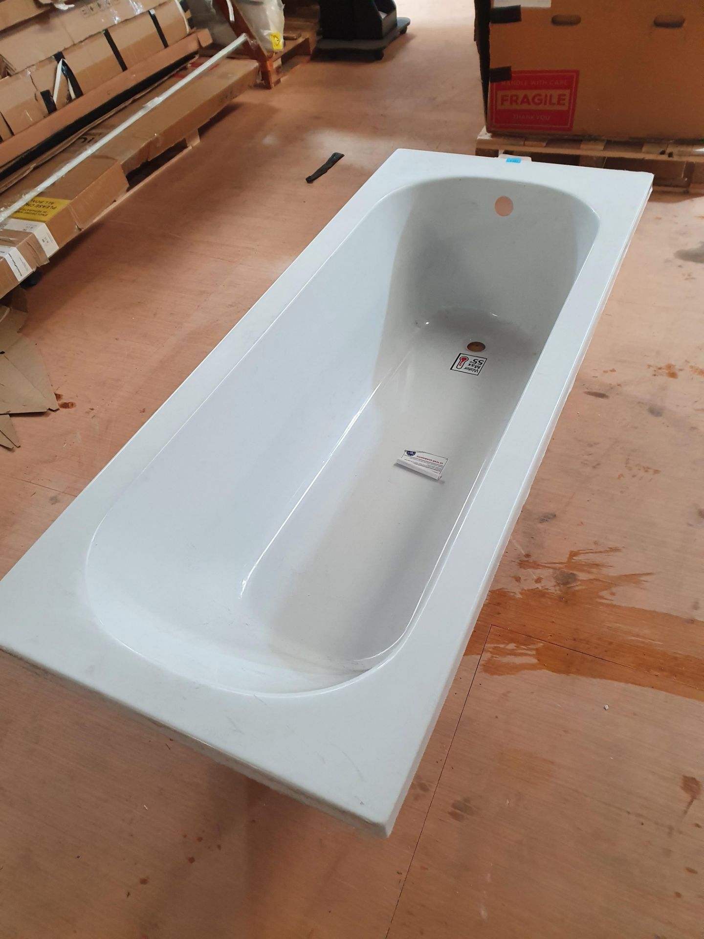 RRP £229. Kensington Orchard round edge single ended straight bath 1700 x 700. 4mm acrylic straight - Image 2 of 2