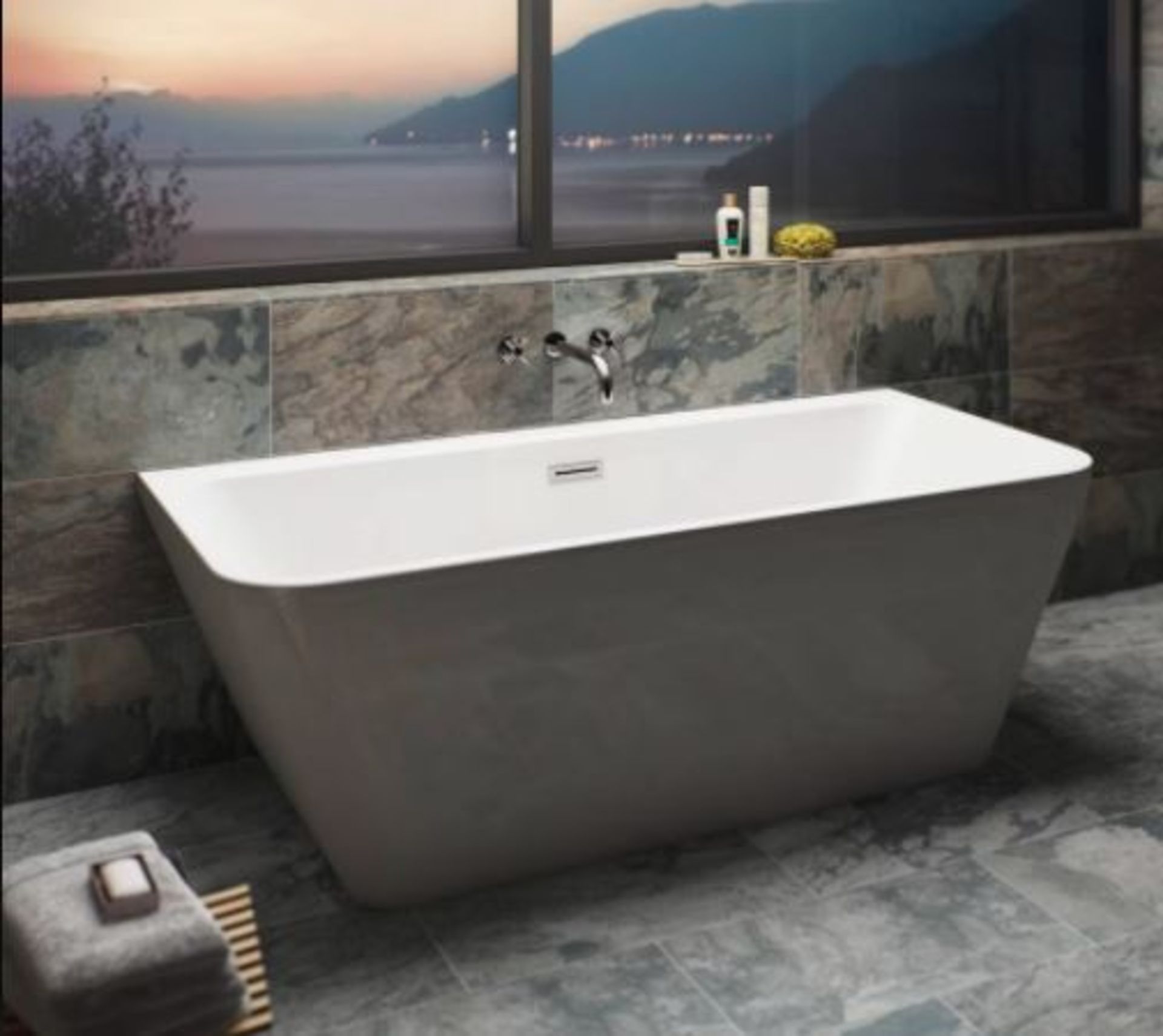 RRP £799. Mode Carter back to wall Freestanding bath 1700 x 750mm. Bath depth 460mm, capacity 250 l - Image 5 of 6
