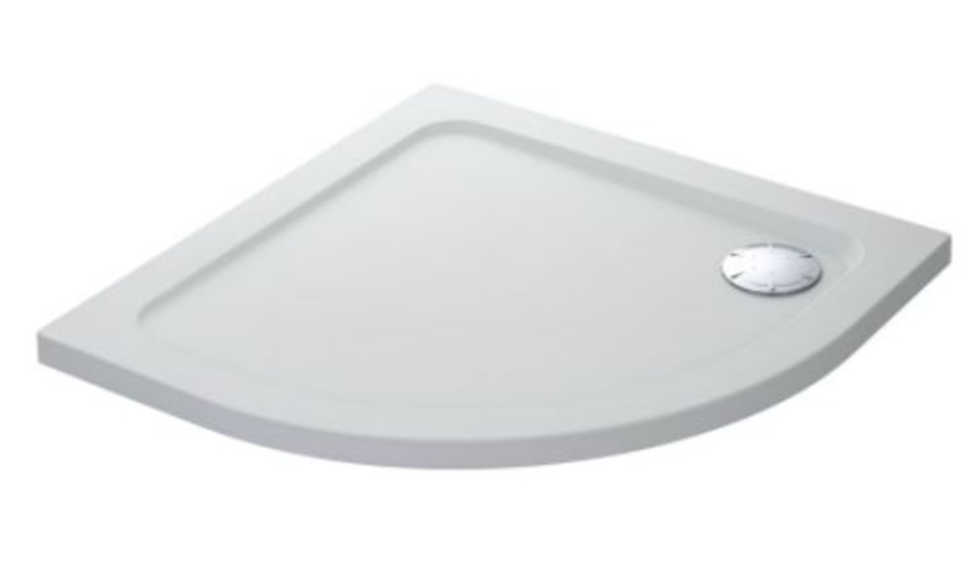 RRP £299. Mira Flight low level quadrant shower tray. Antislip With Chrome High Flow Waste Kit. App