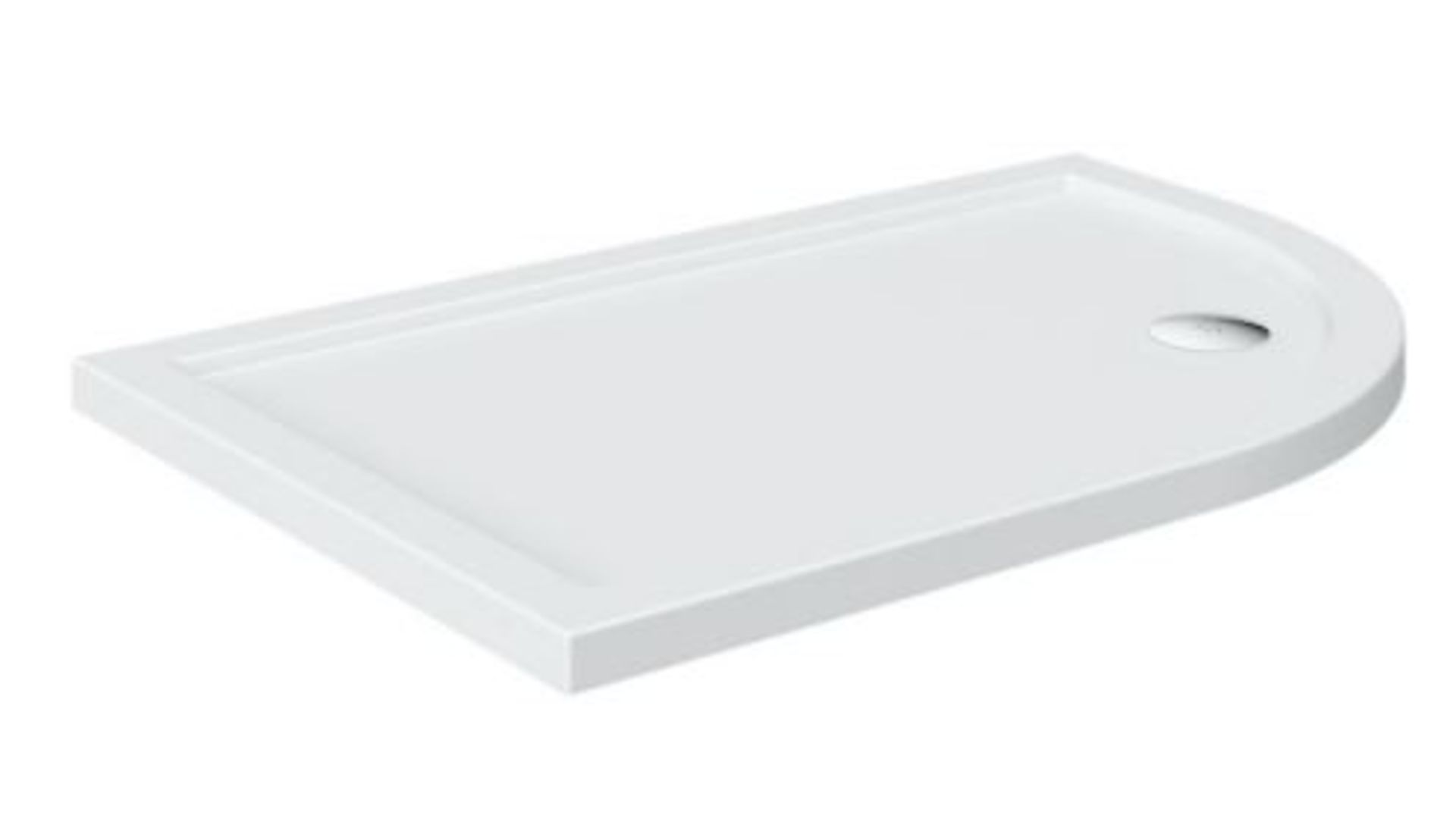RRP £225. Orchard right handed offset quadrant stone shower tray 1000 x 800. Appears New, unused Wi