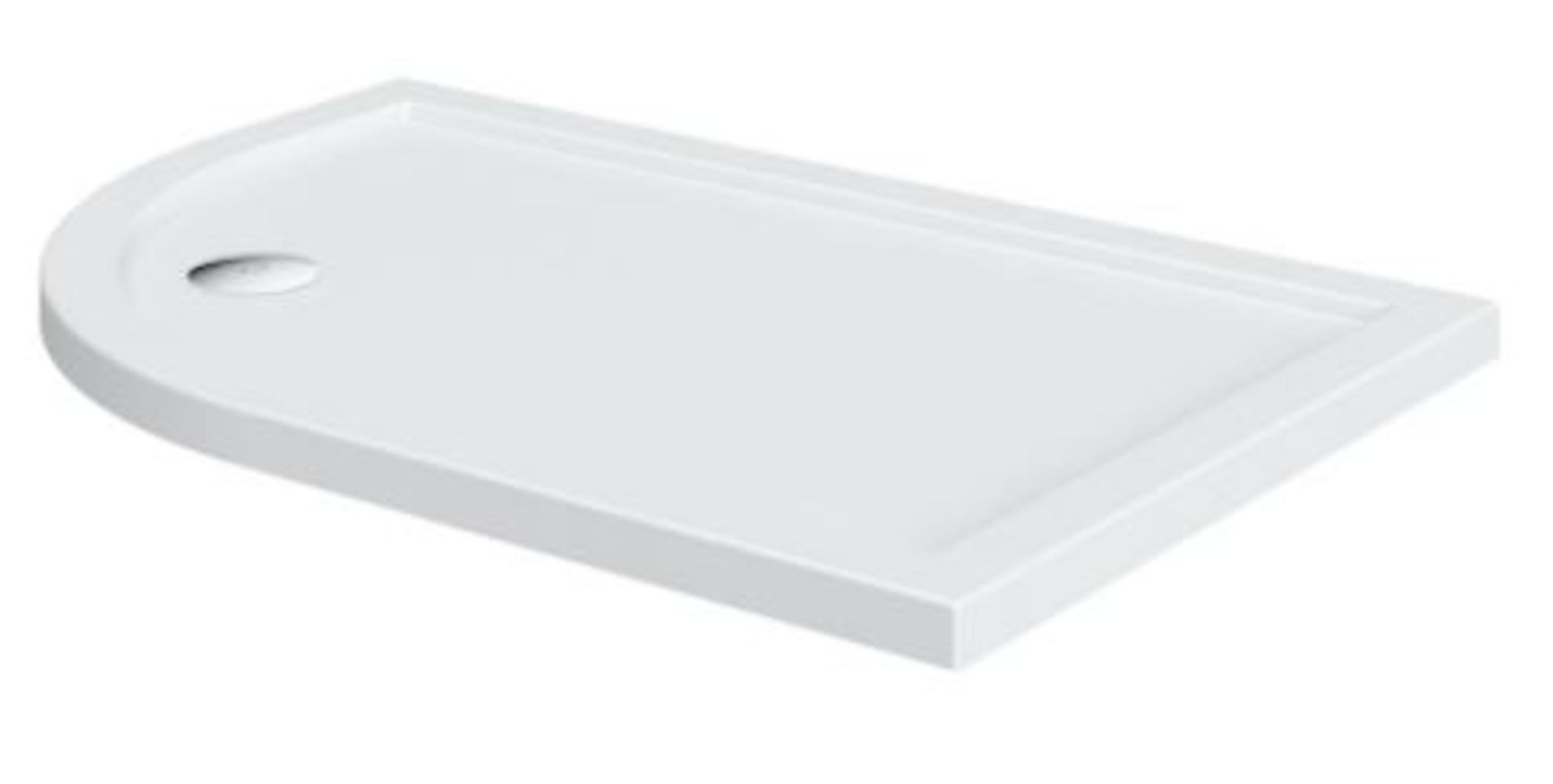 RRP £225. Orchard left handed offset quadrant stone shower tray 900 x 760. Appears new, Unopened Wi