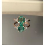 Beautiful 1.83 Carat Natural Emerald Ring With Natural Diamonds And 18k Gold