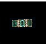 Beautiful 2.20 Carat Natural Emerald Ring With Natural Diamonds And 18k Gold