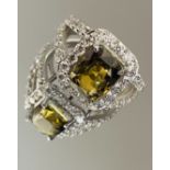 4.17Ct Natural Alexandrite Ring Unheated/Untreated with Diamonds & 18k Gold