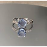 Beautiful 1.75Ct Natural Ceylon Blue Sapphire With Natural Diamonds & 18kGold