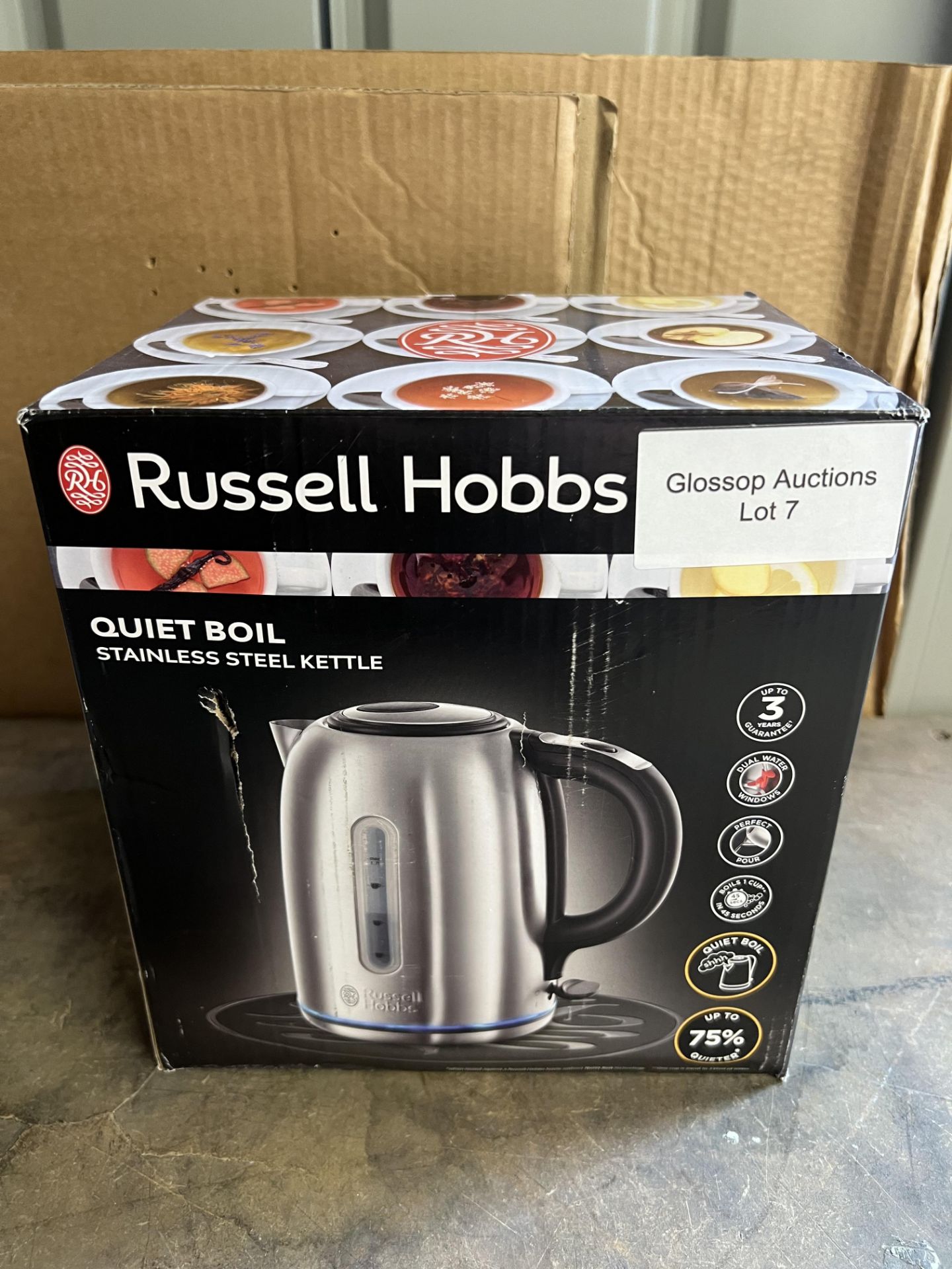 Russell Hobbs Buckingham Quiet Boil S/Steel Kettle. RRP £34.99 Grade U