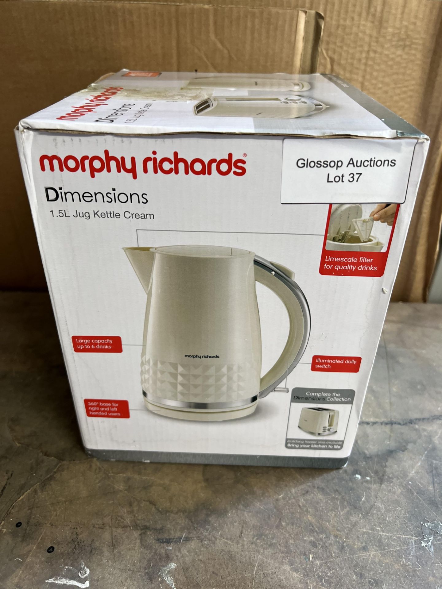 Morphy Richards Jug Dimensions 108262 Electric Kettle 1.5 liters. RRP £34.99 Grade U