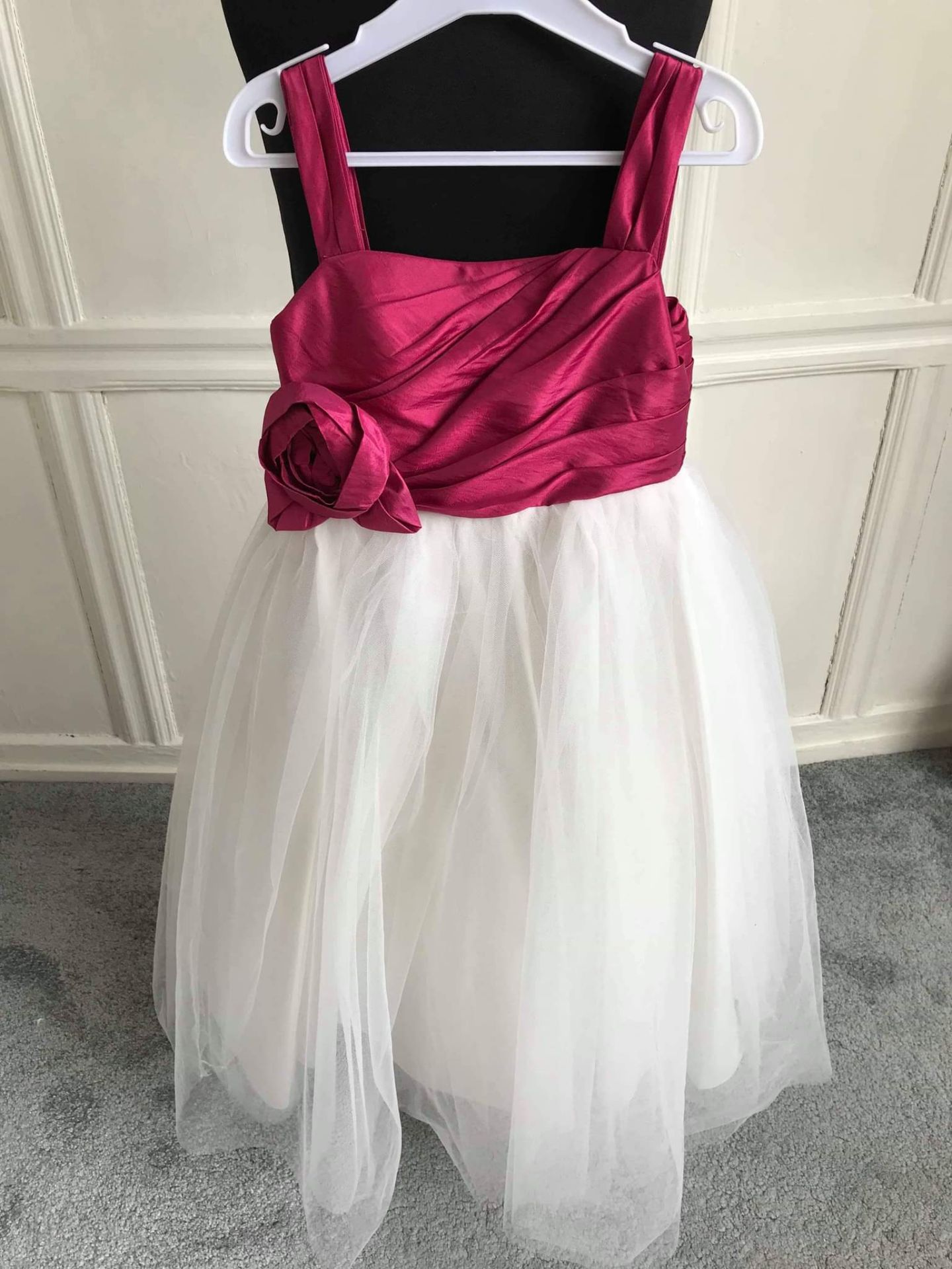 Pink and Ivory Flowergirl Dress Age 4 Veromia Vrf 81150