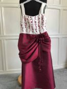 Burgundy/Ivory Prom/Flowergirl Dress Size 32