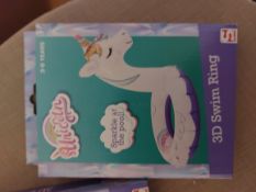 Unicorn Swim Rings. Box of 24 RRP £120 Approx.