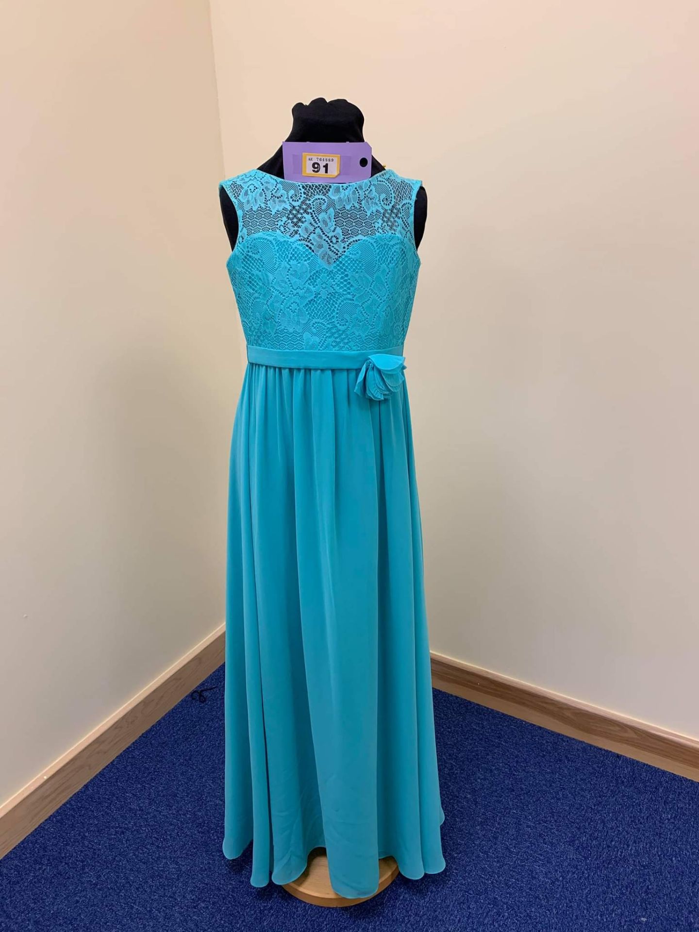 Tiffany Blue Lace Top Dress Age 9 - Image 2 of 10