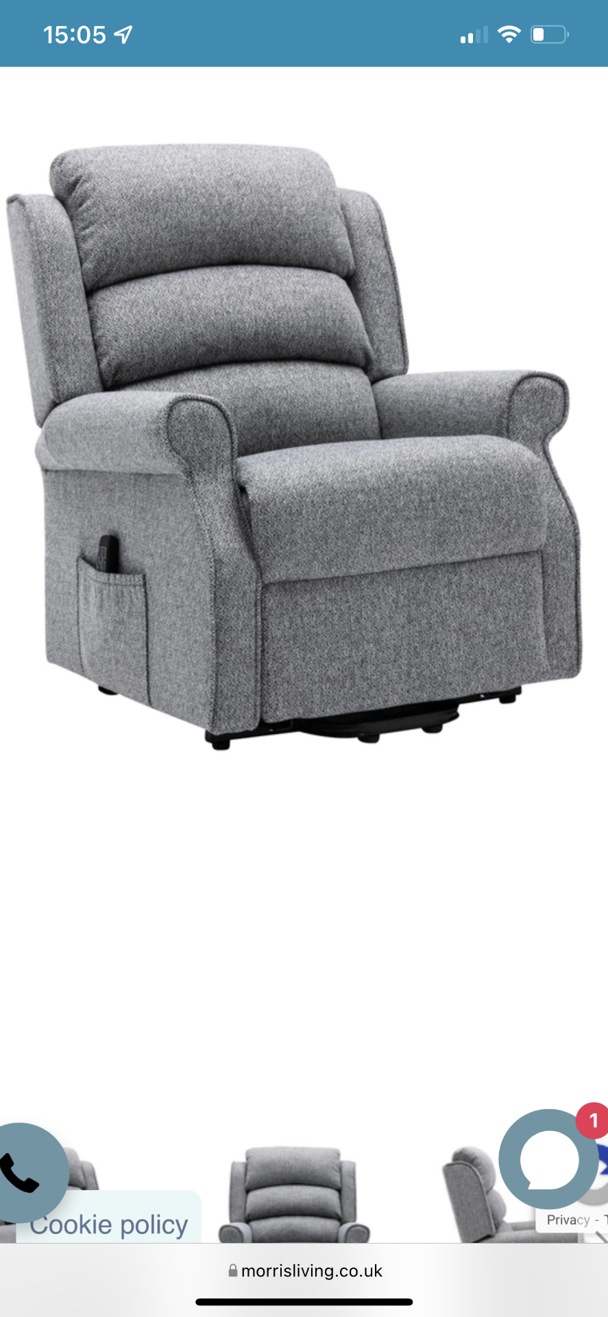 Rand New Boxed Vivienne Lift/Tilt Electric Chair In Grey Fabric