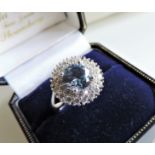 Sterling Silver Topaz Cluster Ring New with Gift Box