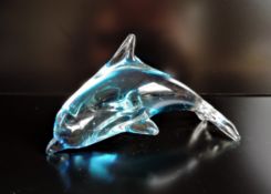 Art Glass Dolphin Paperweight Figurine