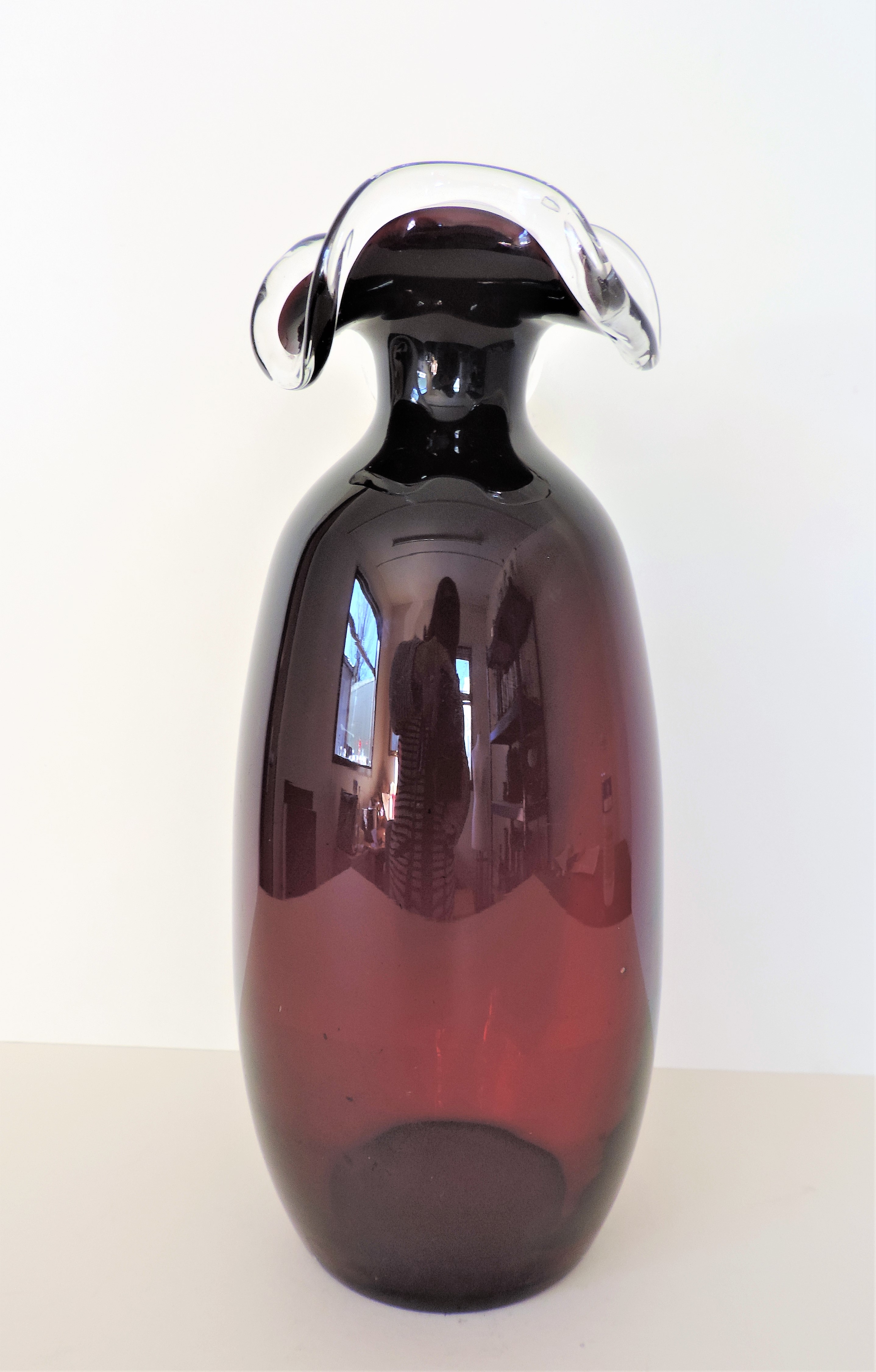 Hand Blown Art Glass Bottle Vase - Image 4 of 5