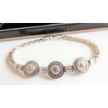 Sterling Silver White Gemstone Bracelet New with Gift Box