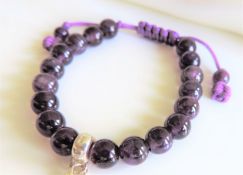 Thomas Sabo Sterling Silver Purple Amethyst Bead Bracelet