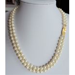 Double Strand 19 Inch Pearl Necklace