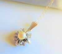Sterling Silver Pearl Gemstone Pendant Necklace